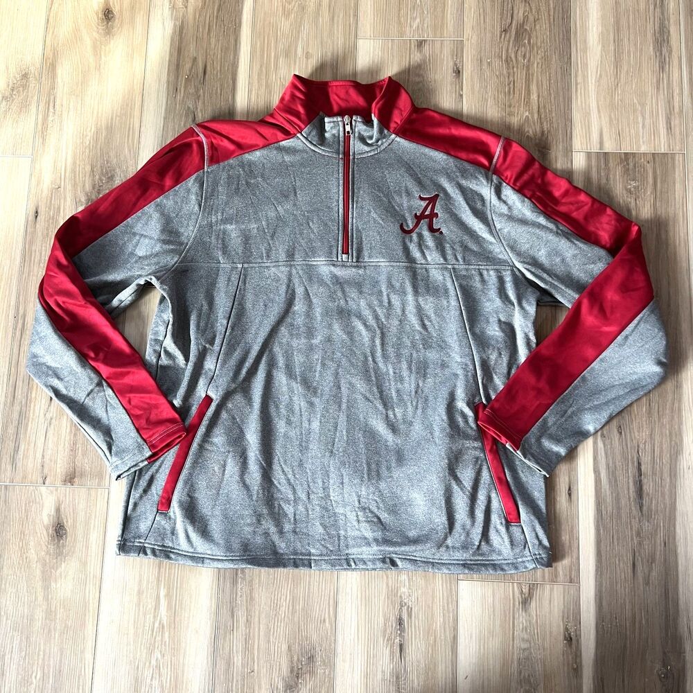 1990s Vintage Colosseum Alabama Crimson Tide Quarter Zip Long Sleeve Shirt XL
